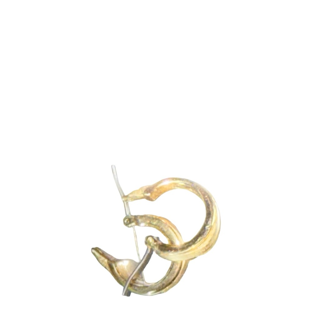 Vintage Monet Gold Tone Hoop Earrings - Picture 8 of 10